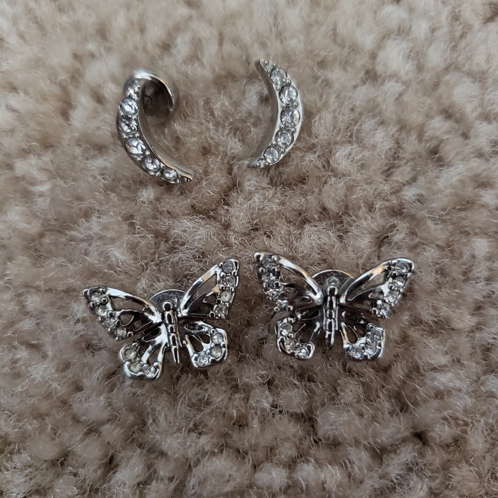 Moon Earrings & Butterfly Earrings/Bracelet